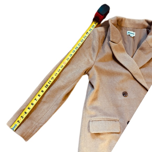 Abound Camel Wool Blend Double-Breasted Maxi Coat - Size Small - Picture 10 of 10